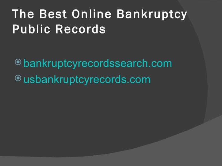 Bankruptcy Records