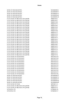 Banks Enabled For Customer Payment Through Rtgs