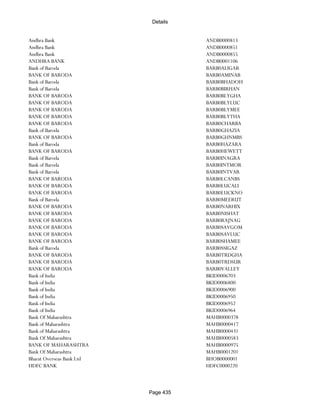 Banks Enabled For Customer Payment Through Rtgs