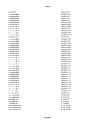 Banks Enabled For Customer Payment Through Rtgs
