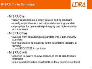 MISRA C in an ISO 26262 context | PDF