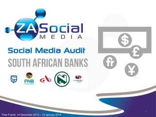 Social Media Audit

1
Time Frame: 14 December 2013 – 13 January 2014

 
