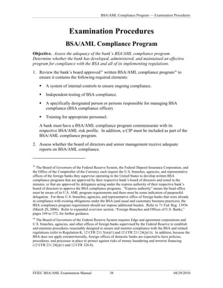 Bank Secrecy Act BSA Anti-Money Laundering | PDF
