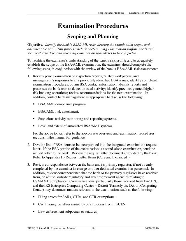 Bank Secrecy Act Bsa Anti Money Laundering
