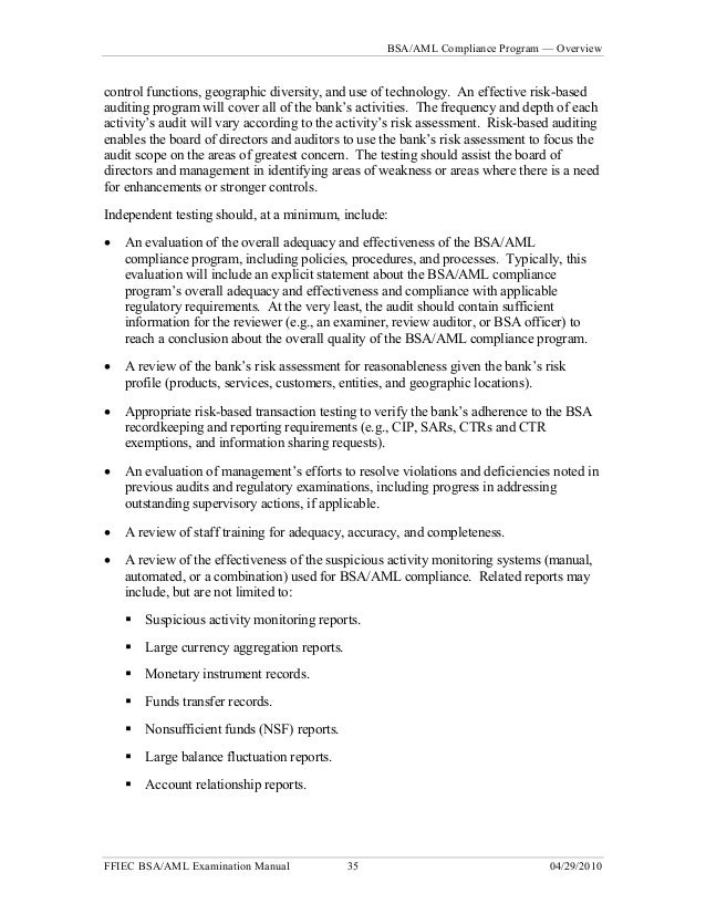 bsa aml manual 2010 Bank secrecy act/ anti-money laundering examination manual pdf.