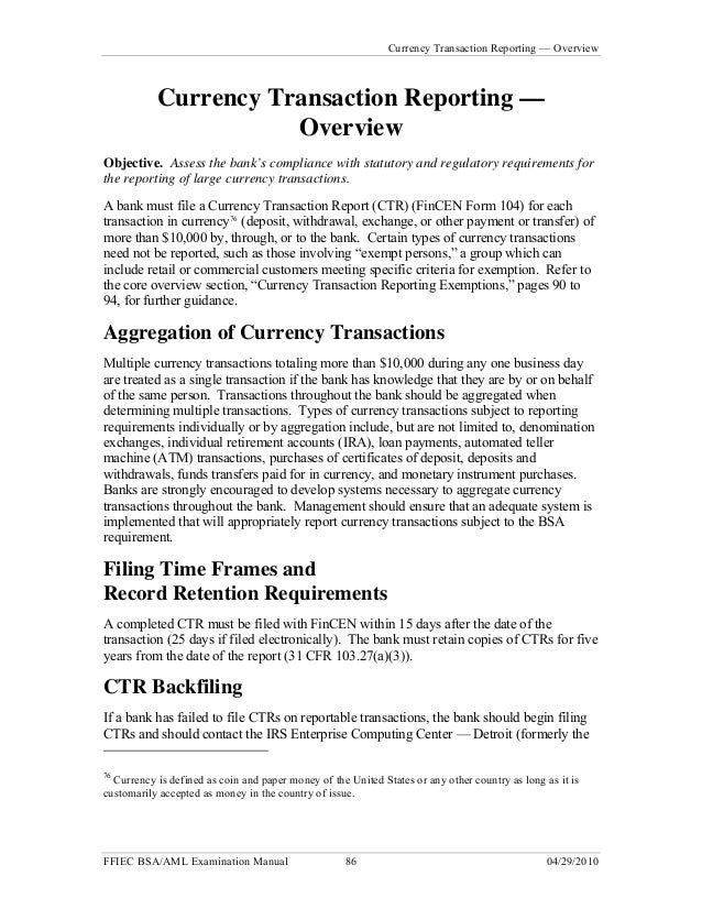 Bank Secrecy Act Bsa Anti Money Laundering