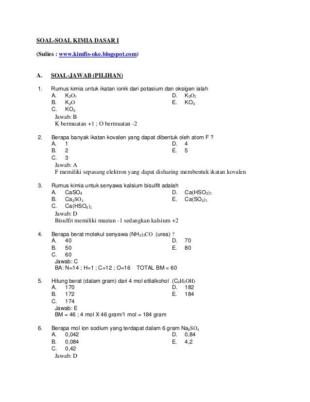 Soal kimia tentang konfigurasi elektron