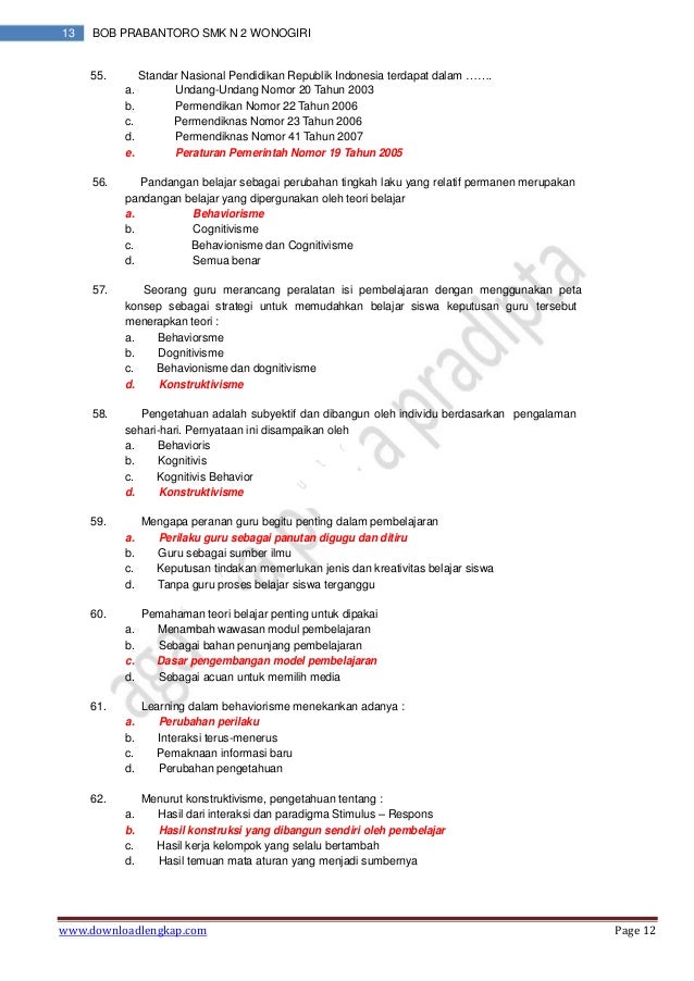 Bank soal pedagogik terbaru 175 soalv2 Bank soal pedagogik terbaru 175 soalv2