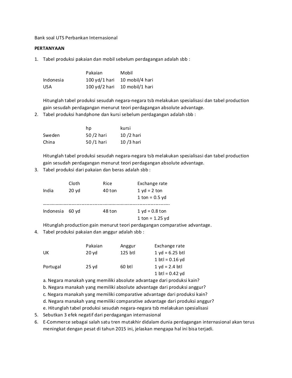 Bank soal uts perbankan internasional