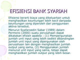 Analisis Efisiensi Biaya Pada Bank Umum Syariah | PPT