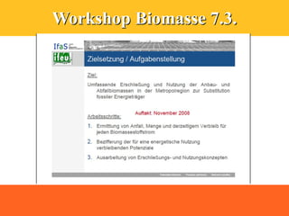 Workshop Biomasse 7.3.
 