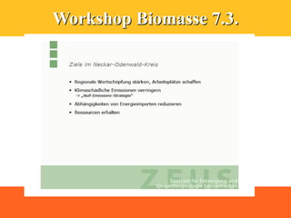Workshop Biomasse 7.3.
 