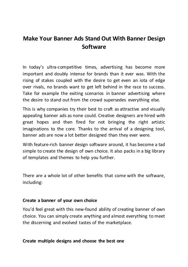 Make Your Banner Ads Stand Out With Banner Design Software