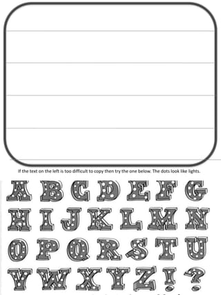 If the text on the left is too difficult to copy then try the one below. The dots look like lights.
 