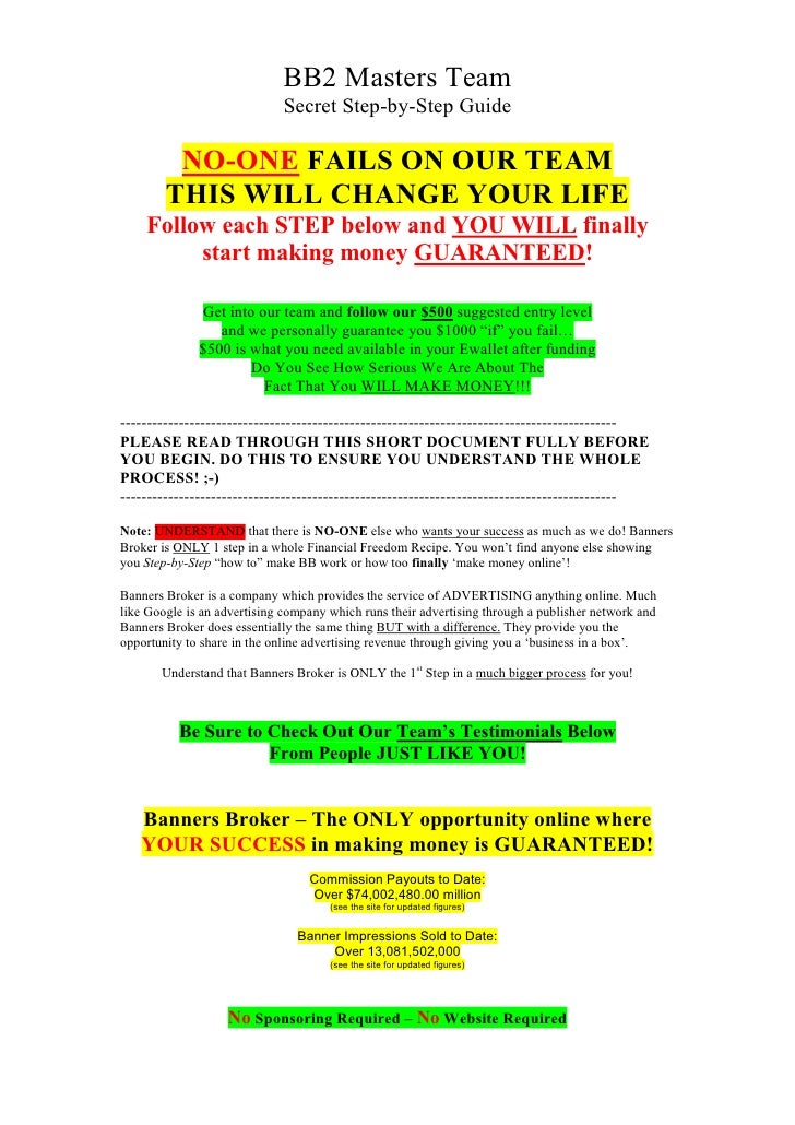 Banners Broker Team Success System