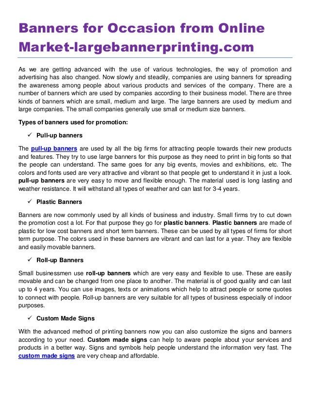 Banners For Occasion From Online Market Largebannerprinting Com