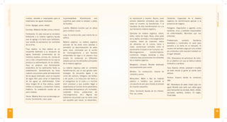 14
BAÑOSECOLÓGICOSSECOS
15
MANUALdeconstrucción
costoso, obsoleto e inapropiado para el
tratamiento las aguas residuales.
Echar. Agregar, poner, añadir.
Excretas. Materias fecales (orina y heces)
Fertilizante. En este manual se considero
fertilizante a la materia orgánica líquida
que se agrega a la tierra para fertilizarla,
que resulta de aprovechar los nutrientes
de la orina.
Fosa séptica. La fosa séptica es un
recipiente destinado a la recepción de
aguas residuales provenientes de los
inodoros, lavabos, cocinas, etc. Consta de
uno o más compartimentos en los que se
produce la sedimentación de los sólidos.
Aquí se produce una fermentación
anaeróbica de los sedimentos hasta su
estabilización. Generalmente las fosas
realizan una primera parte del tratamiento
de las aguas residuales, pues se requiere
de algún ﬁltro para cerrar el tratamiento
de las aguas ya sedimentadas. Entre
otros riesgos de la fosa séptica, puede
inﬁltrar al subsuelo y contaminar mantos
freáticos. Su instalación puede ser un
poco costosa.
Heces. Materia fecal que se descarga por
el ano. Excremento, caca, popo.
Impermeabilizar. Acondicionar una
superﬁcie para evitar la entrada o salida
de líquidos.
Ladrillo. Material (cocido) que se utiliza
para construir muros.
Losa. En construcción, piso o techo de un
ediﬁcio.
Materia orgánica. La materia orgánica
procede de los seres vivos (plantas o
animales) La descomposición de estos
seres vivos, provocada por la acción
de microorganismos y por factores
ambientales da lugar a un abanico muy
amplio de sustancias en diferentes
estados que son los elementos principales
de la materia orgánica.
La materia orgánica está en constante
transformación, por lo que genera calor
(energía). Se encuentra ligada a los
ciclos del carbono, nitrógeno, del fósforo
y del azufre, a la reducción del hierro y
el manganeso en el suelo y a muchos
otros procesos y que pueden llegar a
estabilizarse en función de los parámetros
ambientales (temperatura, pH, humedad,
contenido iónico, poblaciones de
microorganismos, etc.) Alguna vez
habremos escuchado que los seres vivos
son aquellos que nacen, se desarrollan,
se reproducen y mueren. Bueno, pues
primero debemos considerar que estos
seres no mueren, se transforman. Y al
resultado de esta transformación es a lo
que llamamos materia orgánica.
Ejemplos de materia orgánica: raíces,
tallos, restos de hojas, ﬂores, otras parte
de la planta, animales y microorganismos
muertos, restos de cosechas, restos
de alimentos en la cocina, tierra o
suelo, secreciones animales como el
excremento (incluido el ser humano), etc.
Microorganismos transformadores.
Lombrices, hongos, bacterias y otras
criaturas vivas que procesan los nutrientes
de la materia orgánica.
Mingitorio. Urinario. Mueble destinado
exclusivamente para orinar.
Mortero. En constucción, mezcla de
cemento y arena.
Mosquitero. Malla o tela de material
plástico o metálico que permite la
circulación de aire pero impide la entrada
de insectos pequeños.
Orina. Secreción líquida de los riñones.
Pipi, pis, orines.
Oxidación. Capacidad de la materia
orgánica de transformarse gracias a la
presencia de oxígeno.
Patógeno. Organismos o agentes como
bacterias, virus, y parásitos responsables
de enfermedades. Microbios que nos
enferman.
Prefabricado, sanitario. Sanitarios
diseñados y construidos en serie para
ponerlos a la venta en el mercado. El
usuario del sanitario paga por una unidad
ya construida y sólo requiere instalarlo en
el lugar deseado.
PVC. Abreviatura de policloruro de vinilo.
Es un plástico con que se fabrica tubería
hidráulica y sanitaria.
Taza. Asiento, retrete, pedestal o mueble
de baño donde la gente se sienta para
defecar.
Terreno. Espacio donde se construirá
algo.
WC. Abreviatura de water closet (caja con
agua) Mueble para baño que utiliza agua
para transportar las excretas. Baño, retrete,
excusado, sanitario, inodoro. En inglés,
Flush toilet.
 