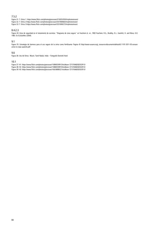 84
7.5.2
Figura 31: T. Orina 1: https://www.flickr.com/photos/gtzecosan/3156553593/in/photostream/
Figura 32: T. Orina 2:https://www.flickr.com/photos/gtzecosan/3331804602/in/photostream/
Figura 33: T. Orina 3:https://www.flickr.com/photos/gtzecosan/3331804272/in/photostream/
8.4.2.3
Figura 34: Zona de seguridad en el tratamiento de excretas: "Diagrama de zona segura" en Feachem et. al., 1983 Feachem, R.G., Bradley, D.J., Garelick, H. and Mara, D.D.
1983. En EcoSanRes (2004).
9.1
Figura 35: Estrategia de barreras para el uso seguro de la orina como fertilizante: Pagina IX http://www.susana.org/_resources/documents/default/2-1191-2011-05-ecosan-
urine-in-crops-spanish.pdf
9.6
Figura 36: Uso de Orina: Musiri, Tamil Nadul, India – Fotografo Dominik Hock
10.1
Figura 37: H1: https://www.flickr.com/photos/gtzecosan/15806559913/in/album-72157648282032913/
Figura 38: H2: https://www.flickr.com/photos/gtzecosan/15806559973/in/album-72157648282032913/
Figura 39: H3: https://www.flickr.com/photos/gtzecosan/16424898321/in/album-72157648282032913/
 