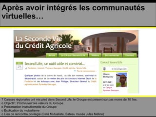 Acteur responsable et engagé en matière de prévention, AXA allie les nouvelles technologies et son expertise santé pour proposer à tous un nouveau site web AXA Santé dans lequel vous trouverez: des conseils santé, des dossiers prévention, des tests, les épisodes du "Monde de Julie", un forum aux questions animé par une équipe de médecins AXA France Les banques mettent en place des plateformes de service dédiés (mais avec peu d’interactivité) 