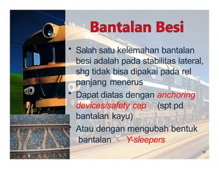 Materi Jalan Rell tentang bantalan jalan rell | PPTX