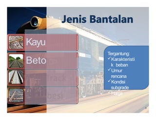Materi Jalan Rell tentang bantalan jalan rell | PPTX