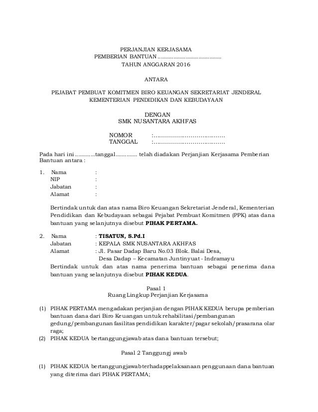 Contoh Surat Perjanjian Kerjasama Joint Venture