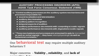 CAPD presentation OF CENTRAL AUDITORY PROCESSING DISORDERS.pptx