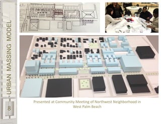 URBANMASSINGMODEL
8
Presented at Community Meeting of Northwest Neighborhood in
West Palm Beach
 