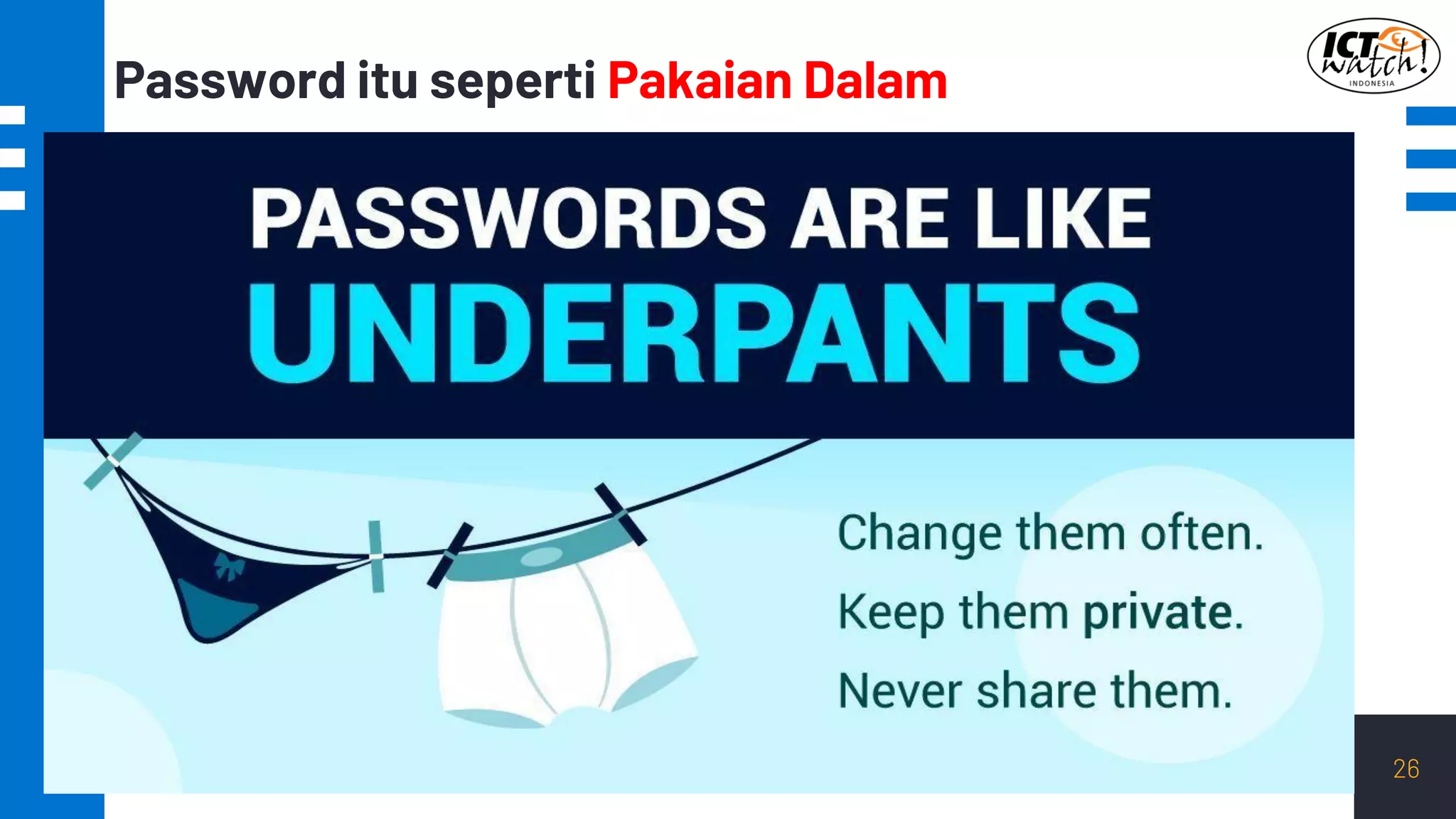 26
Password itu seperti Pakaian Dalam
 