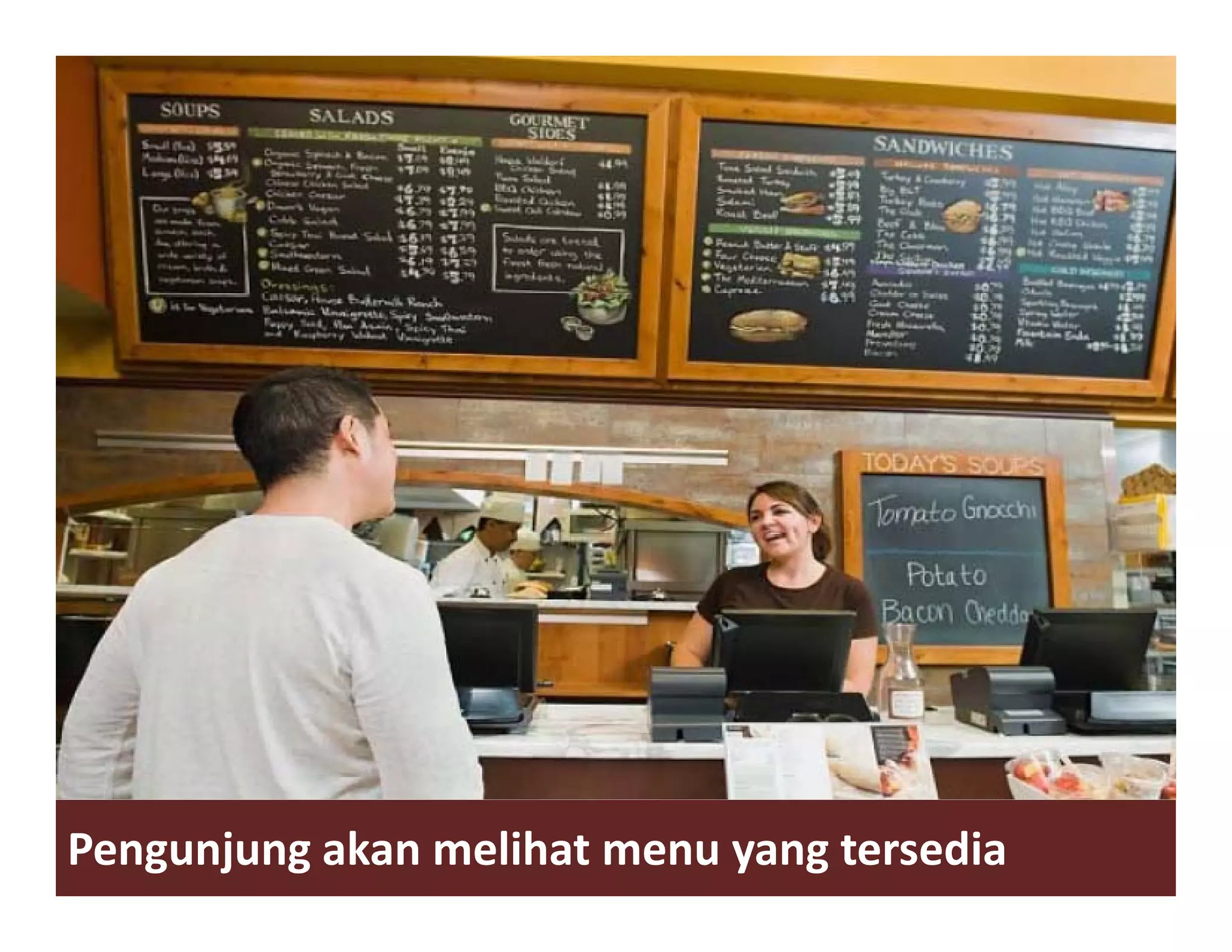 Pengunjung akan melihat menu yang tersedia
 