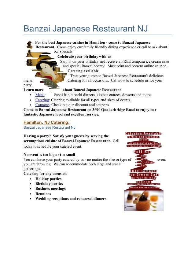 Banzai japanese restaurant_nj