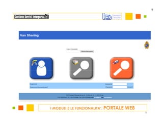 9




I MODULI E LE FUNZIONALITA’: PORTALE   WEB
                                             9
 