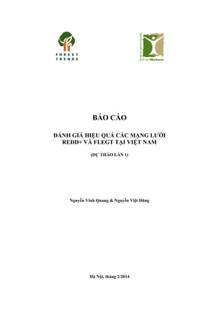 BÁO CÁO 
ĐÁNH GIÁ HIỆU QUẢ CÁC MẠNG LƯỚI 
REDD+ VÀ FLEGT TẠI VIỆT NAM 
(DỰ THẢO LẦN 1) 
Nguyễn Vinh Quang & Nguyễn Việt Dũng 
Hà Nội, tháng 2/2014  