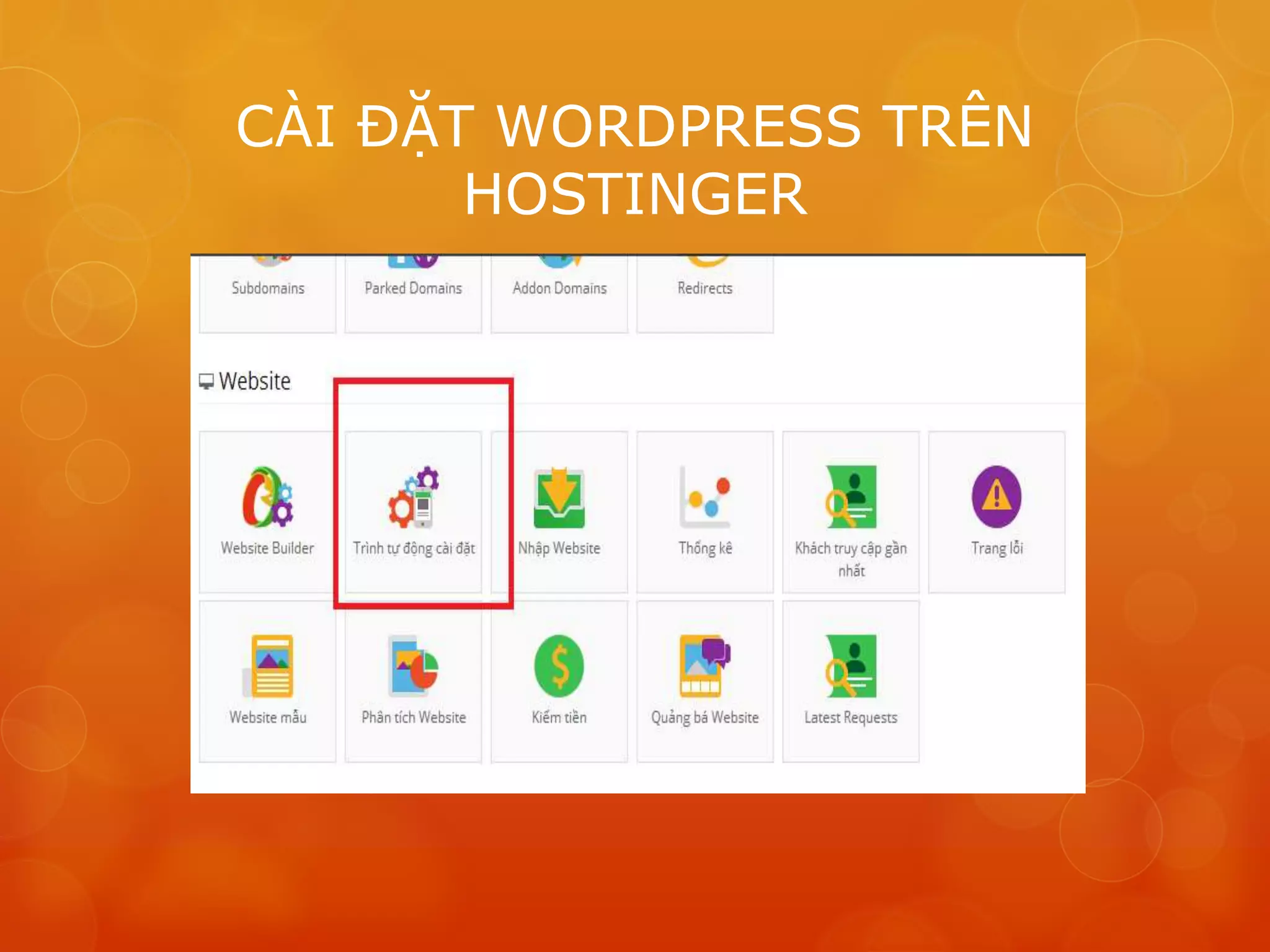 CÀI ĐẶT WORDPRESS TRÊN
HOSTINGER
 