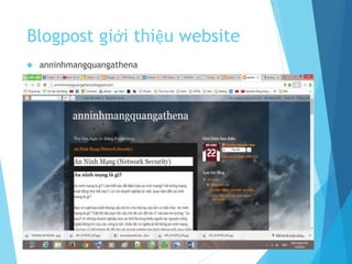 Blogpost giới thiệu website
 anninhmangquangathena
 