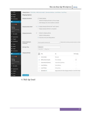 Báo cáo thực tập Wordpress 2015
27
8. Thiết lập Email
 