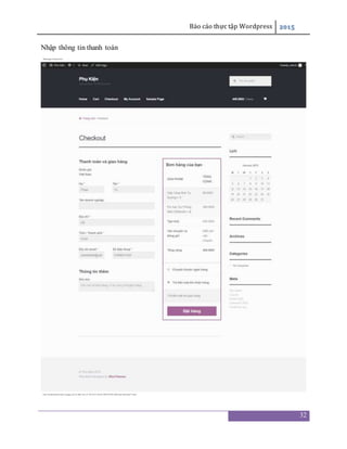 Báo cáo thực tập Wordpress 2015
32
Nhập thông tin thanh toán
 
