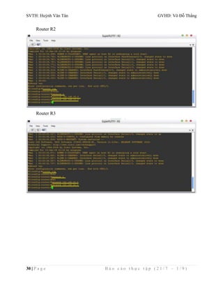 SVTH: Huỳnh Văn Tân GVHD: Võ Đỗ Thắng 
Router R2 
Router R3 
30 | P a g e B á o c á o t h ự c t ậ p ( 2 1 / 7 – 1 / 9 ) 
 
