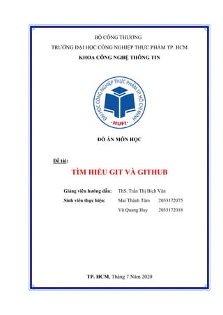 [Đồ án môn học] - Đề tài: Tìm hiểu Git và Github | PDF