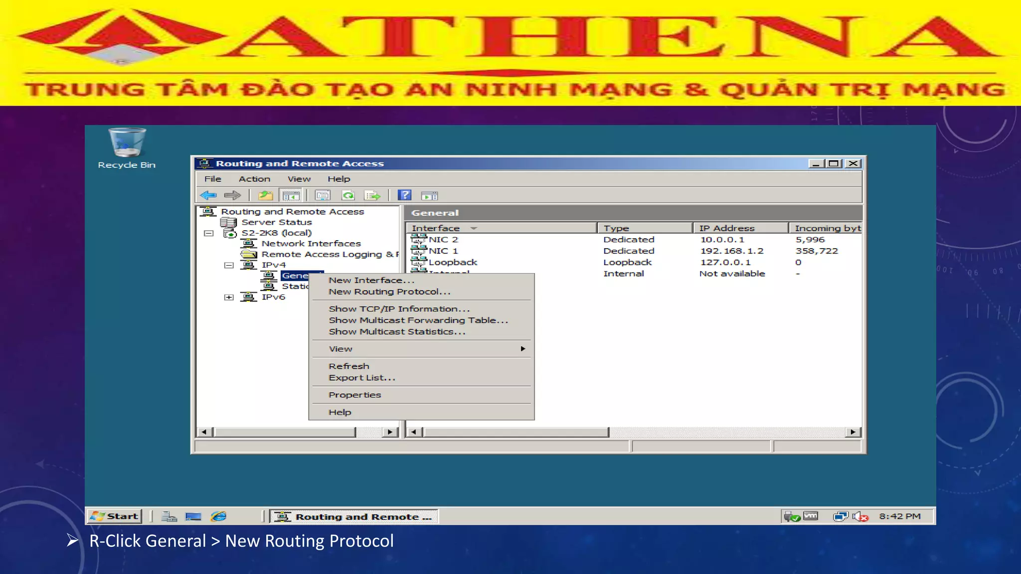  R-Click General > New Routing Protocol
 