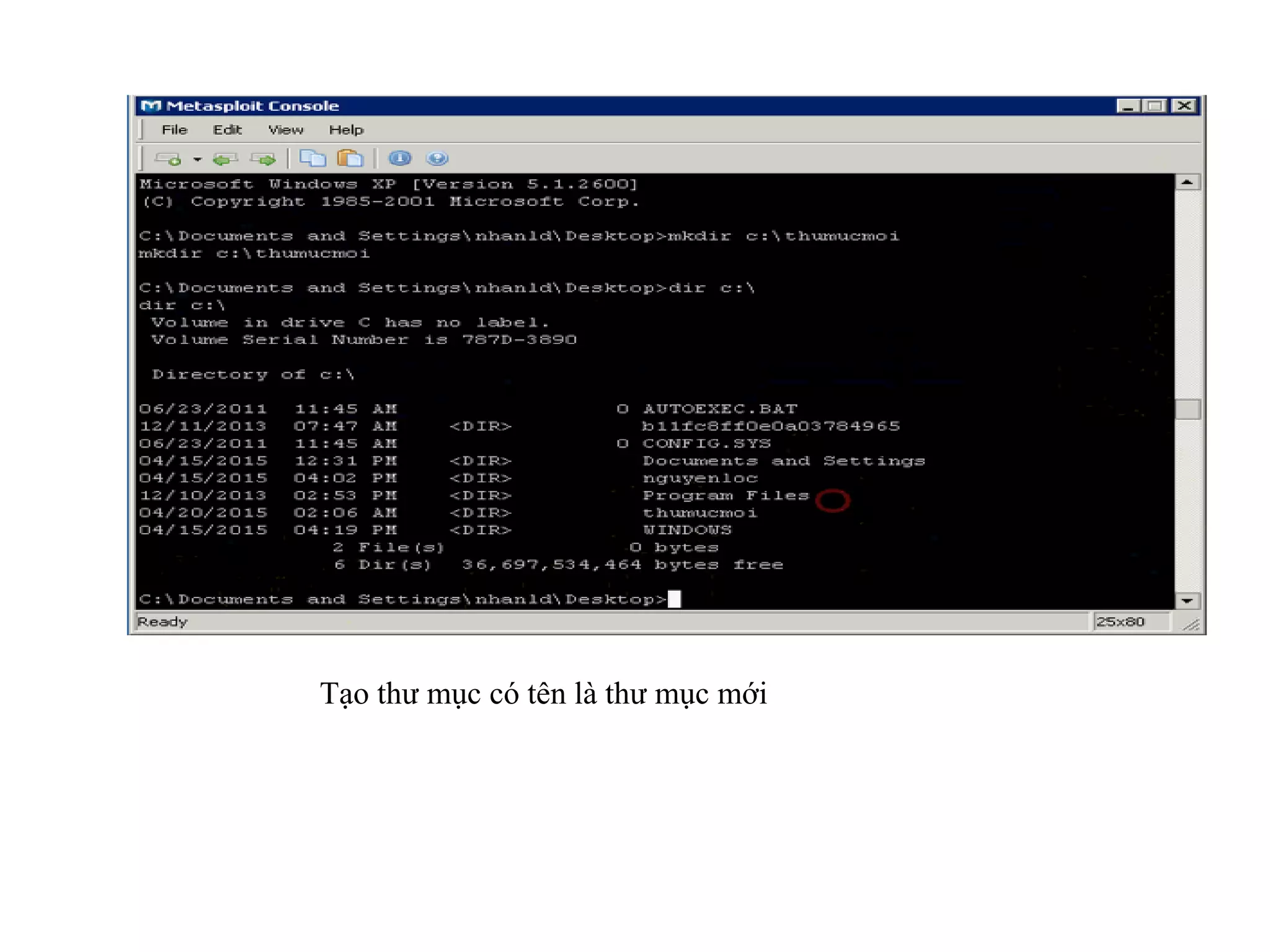 Tạo thư mục có tên là thư mục mới
 