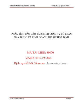 LUẬN VĂN THẠC SĨ PHÂN TÍCH TÀI CHÍNH CÔNG TY CỔ PHẦN