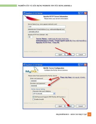 PHẠM ĐÌNH DUY – BÁO CÁO THỰC TẬP 14
NGHIÊN CỨU VÀ XÂY DỰNG WEBSITE TIN TỨC BẰNG JOOMLA
 