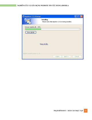PHẠM ĐÌNH DUY – BÁO CÁO THỰC TẬP 15
NGHIÊN CỨU VÀ XÂY DỰNG WEBSITE TIN TỨC BẰNG JOOMLA
 