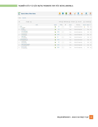 PHẠM ĐÌNH DUY – BÁO CÁO THỰC TẬP 48
NGHIÊN CỨU VÀ XÂY DỰNG WEBSITE TIN TỨC BẰNG JOOMLA
 