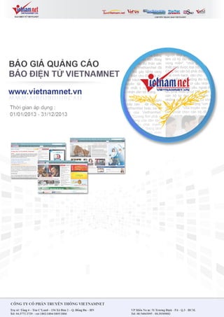 Bao gia quang cao vietnamnet 2013