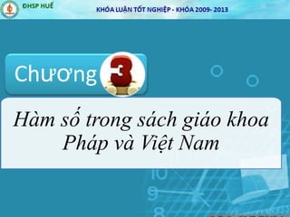 Hàm số trong sách giáo khoa
Pháp và Việt Nam
Chương
 