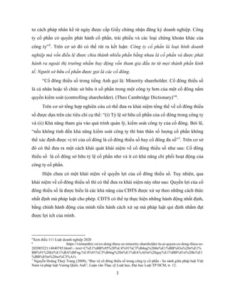 Bảo Vệ Quyền Lợi Của Cổ Đông Thiểu Số Trong Công Ty Theo Pháp Luật. | PDF