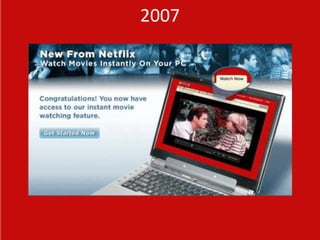 Netflix API Strategy : 2010
• Support the existing developer community
• Support partner integrations
• Enable device proliferation strategy
• Support internal UI teams
 