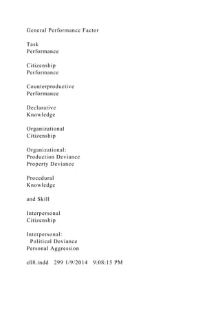 General Performance Factor
Task
Performance
Citizenship
Performance
Counterproductive
Performance
Declarativ